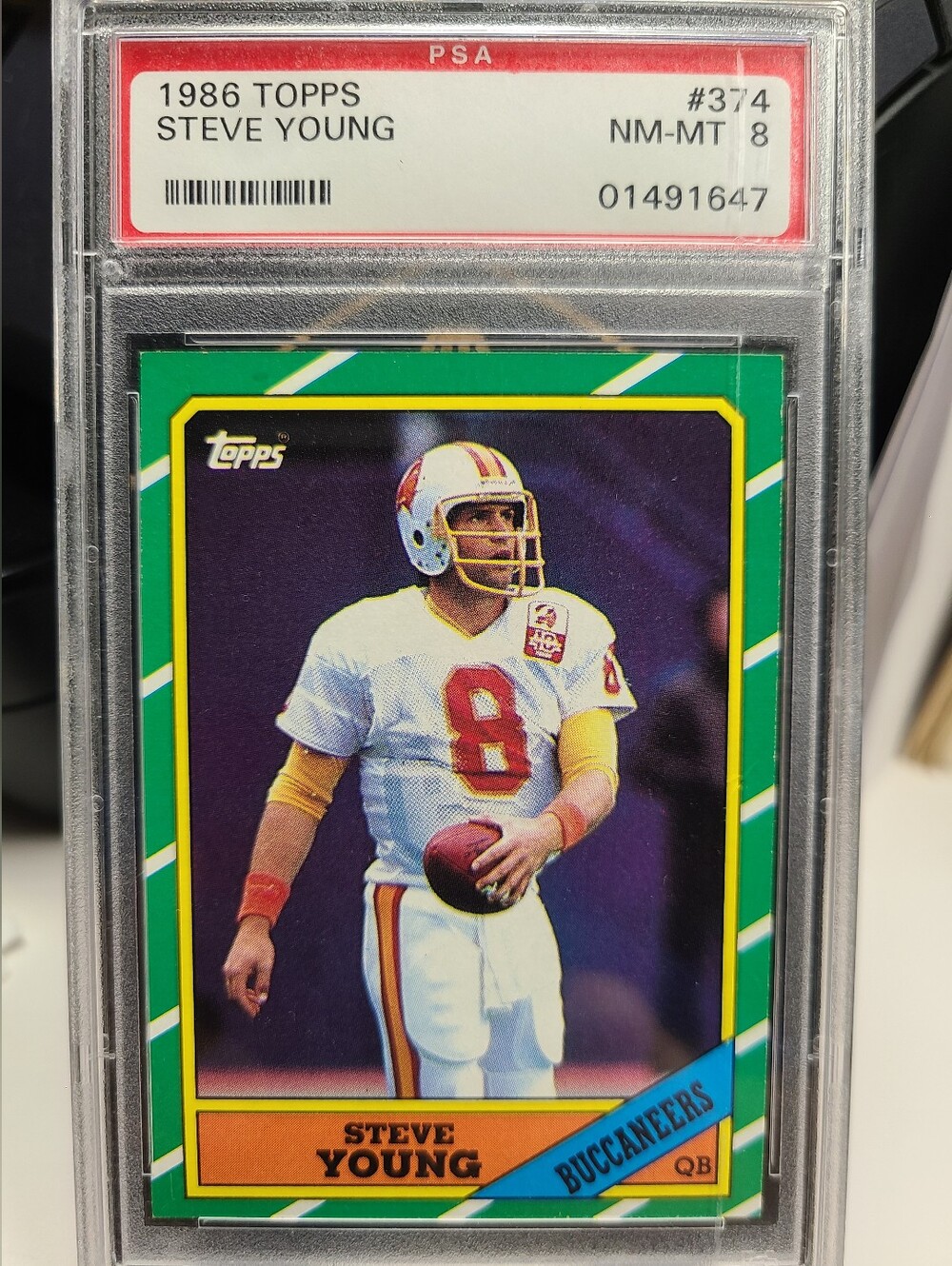 Steve Young 1986 Topps RC #374 PSA Graded 8 Trading Card